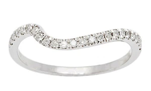 Ehering 10 Karat Weißgold 1/4 kt gebogener Diamant (G-H, I1-I2) - Bild 1 von 6