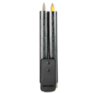 Candela LED Argento In Cera Vera Con Telecomando Set Di 2 Altezza 23cm - Foto 1 di 1
