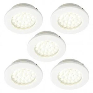 Litecraft Conway Circular Under Cabinet Light Warm White LED in White - 5 Pack - Picture 1 of 7