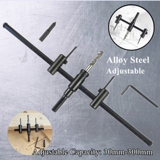 Adjustable 30-300mm Alloy Wood Circle Cutter Hole Saw Drill Bit DIY Punch Kit