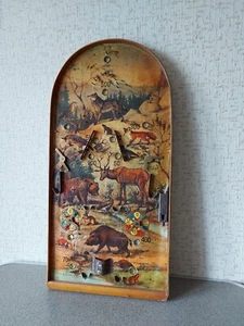 Vintage soviet toy pinball 61cm game children's billiards animals USSR - Picture 1 of 15