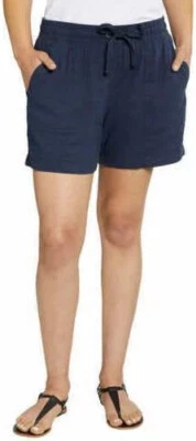 Pantalón corto para mujer Nautica mezcla de lino, azul marino, pequeño Foto 1 de 3