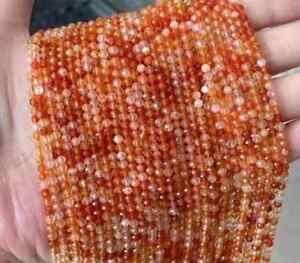Wholesale Lot 10 Strands 2MM Carnelian Micro Faceted Round Gemstone Beads 12.5"