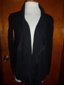 Victoria's Secret Moda International Black Kiss of Cashmere Cardigan Sweater S - Picture 1 of 6