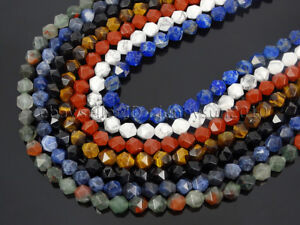 Natural Gemstones 24 Faceted Polygons Spacer Beads 14.5'' Strand 6mm 8mm 10mm