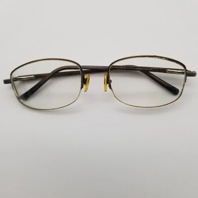 Perry Ellis PE 602-1 55-20-140 Coffee Brown Metal Half Rim Eyeglasses Frame /S26 - Image 1 of 4