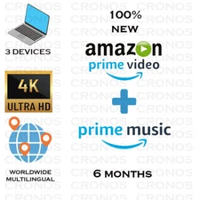 |6 MONTHS|AMAZON PRIME VIDEO + PRIME MUSIC| WORLDWIDE | FAST DELIVERY |