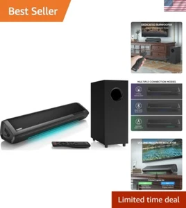 Sound Bars for TV with Subwoofer, 2.1 Deep Bass Small Soundbar Monitor Speake... - Picture 1 of 8