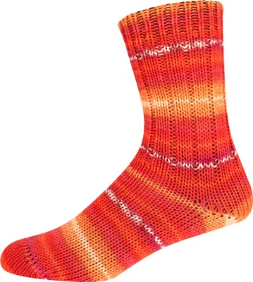ONline Supersocke 6-f Sort. 342 Merino Color 2875 rot/orange/mango/natur - Bild 1 von 2
