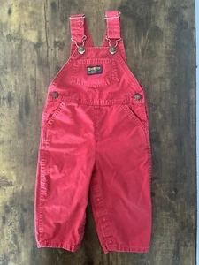 Vintage OshKosh B'Gosh Vestbak Overall 24M 2T rot Baumwolle USA Valentines - Bild 1 von 8