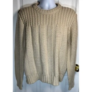 VTG John Wanamaker Knit Sweater Textured Crew Neck Pullover Wool Blend Men's L - Picture 1 of 6