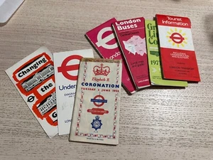 Lot of London Underground Tube & Bus Maps Coronation Queen Elizabeth II - Picture 1 of 16