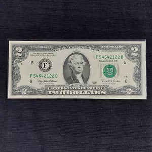 1995 $2 Two Dollar #6 FB Atlanta District Note CU - Picture 1 of 2