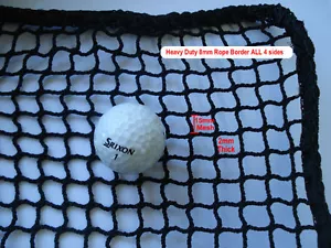 Golf Practice Netting 3m x 3m Heavy Duty W/- ROPE EDGING BORDER - Impact Net - Picture 1 of 6