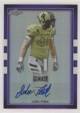 2018 Leaf Metal US Army All-American Bowl Flag Purple /7 Luke Ford #BA-LF1 Auto
