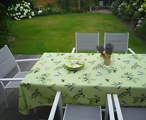 Tablecloth Provence 150x240 cm Olive Green from France Wrinkle-Free Easy Care - Picture 1 of 6