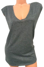 Next level gray v neck stretch women's sleeveless plus top XXL