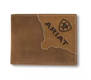 Portafoglio uomo ARIAT bicolore pelle liscia marrone bifold rimovibile passera - Foto 1 di 3