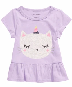 First Impressions Baby Girls Caticorn-Print Cotton T-Shirt - Picture 1 of 3