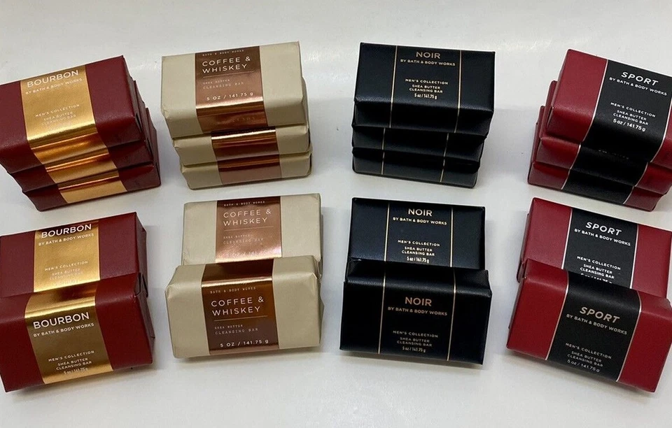 4 Pack Bath & Body Works Men’s' Collection Shea Butter Cleansing Soap Bar 5oz - Image 1 of 4
