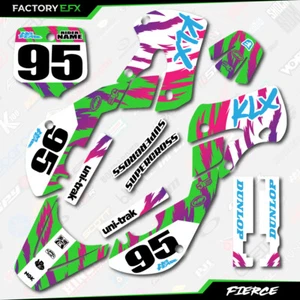 Green Retro Fierce Graphics Kit fits Kawasaki KLX110 00-09 Decal Sticker KLX 110 - Picture 1 of 4