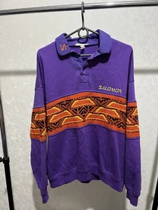 Vintage 80s 90s Salomon Surf Ski Outdoor Jumper Sweater Sweatshirt Rare Size M - Picture 1 of 8