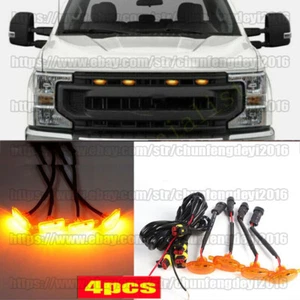 Luces marcadoras de funcionamiento de rejilla LED de humo estilo Raptor amarillas 4 un. para FORD F-250 - Imagen 1 de 7