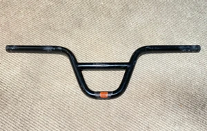 ODYSSEY BMX FLATLAND 2 PC BARS HANDLEBARS 6.125" MID SCHOOL BMX BLACK USED RARE - Picture 1 of 6