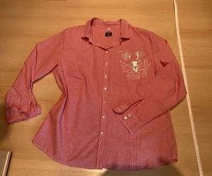 Trachtenbluse rot / weiß kariert in Größe 46 - Bild 1 von 4