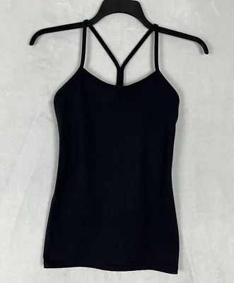 Lululemon Tank Top Women 6 Black Athletic Racerback Built In Bra Stretch Active - Image 1 of 4