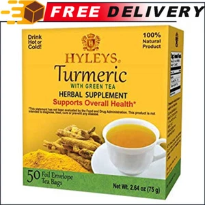 HYLEYS Tea Original Green Tea with Turmeric Herbal Supplement, 50 ct - Picture 1 of 5