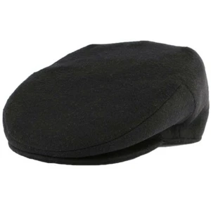 Casquette Plate Noire en laine Création Française-59 - Photo 1/3