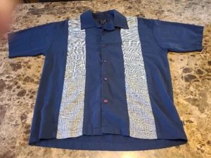 BC ETHIC Smooth Custom Fit Mens Size XL Dark Blue With Tan/Green Short Sleeve - Picture 1 of 16