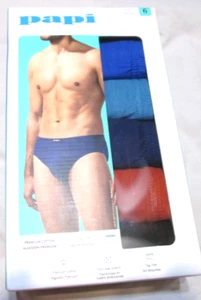 Papi Herren Premium Baumwolle niedriger Bund Slips-Größe S 28-30-mehrfarbig einfarbig-6 Stück-Neu mit Etikett-38 - Bild 1 von 9