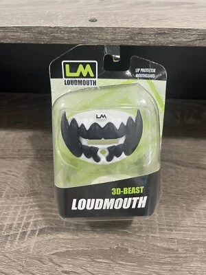 LOUD MOUTH Loudmouth Football Mouthguard (3D-Beast) Adult and Youth Mouthguard Black White
