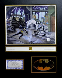 BATMAN RETURNS - A DANGEROUS GAME CAT & BAT HAND SIGNED BOB KANE LOGO Pro Matted - Picture 1 of 5