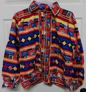 OKC THUNDER Native American Patchwork Jacket Sz Medium Seminole New Handmade - Picture 1 of 1