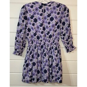 Vineyard Vines Girls' Medium Long Sleeve Purple Mini Dress Floral NWOT - Picture 1 of 7