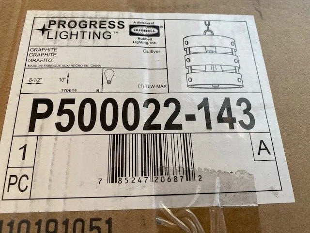 Progress Lighting Gulliver Weathered Gray Wood 1-Light Graphite Drum Pendant  - Image 1 of 1