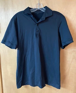 ✅ Lululemon Evolution Polo Shirt Men's Black Short Sleeve Stretch Golf - Size M - Picture 1 of 2