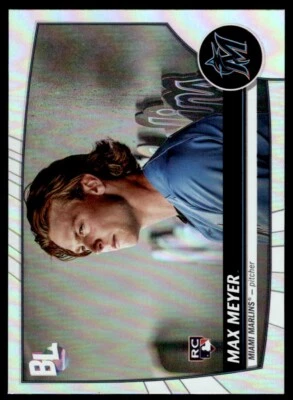 2023 Topps Big League SILVER FOIL Max Meyer Rookie Miami Marlins #206 R50 - Image 1 of 2