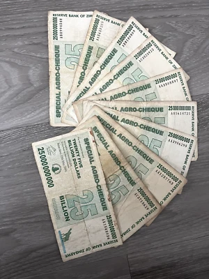 ZIMBABWE 25 BILLION DOLLARS 2008 P62 SPL AGRO CHEQUE CIRCULATED - Image 1 of 2