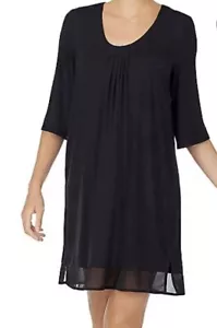Donna Karan Sleepwear Size Small Knee Length Classic Gown Modal Knit in Black - Picture 1 of 5