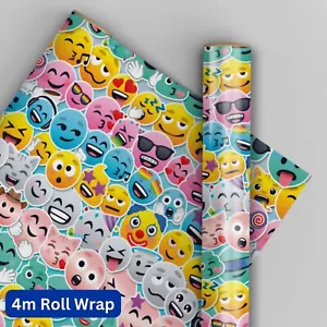 Birthday Wrapping Paper | JoyPixels Emoji | 4m Roll Wrap | Kids Gift Wrap - Picture 1 of 4