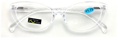 Gafas de lectura transparentes transparentes Cateye - Lectoras sexy - Bisagra de resorte Foto 1 de 4