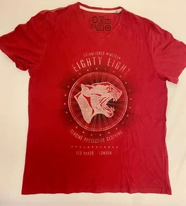 Mens Ted Baker V-neck tshirt size 5 (XL) - RRP £55 - Red, Vintage - Picture 1 of 5