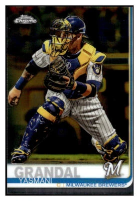 2019 Topps Chrome Update #17 Yasmani Grandal Milwaukee Brewers - Image 1 of 2