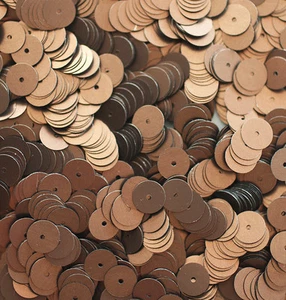 8mm Flat SEQUIN PAILLETTES ~ BRONZE Matte Silk FROST ~ Round Disc ~ Made in USA. - Picture 1 of 2