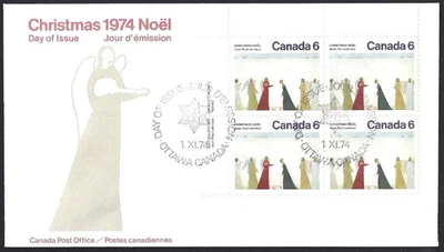 🍁Canadá #650ULpb "Natividad de Navidad" Nuevo 1974 Primer Día Cubierta Foto 1 de 2