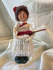 Byers Choice 1986 Rare Victorian Girl with Violin - White Dress - top - Bild 1 von 7